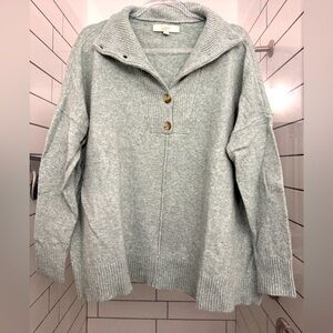 Half button sweater